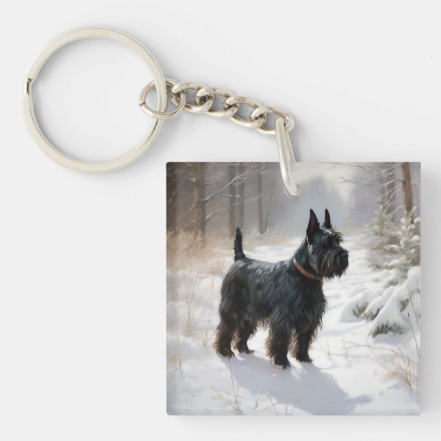 Scottish Terrier Laisser Il Neige Noël (Devant)
