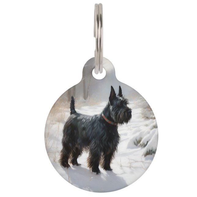 Scottish Terrier Let It Snow Christmas Haustiermarke (Vorderseite)