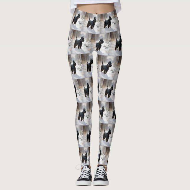 Scottish Terrier Let It Snow Christmas Leggings (Vorderseite)