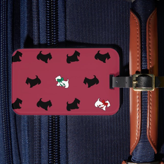 Scottish Terrier Luggage Tag Gepäckanhänger (Vorderseite Insitu 4)