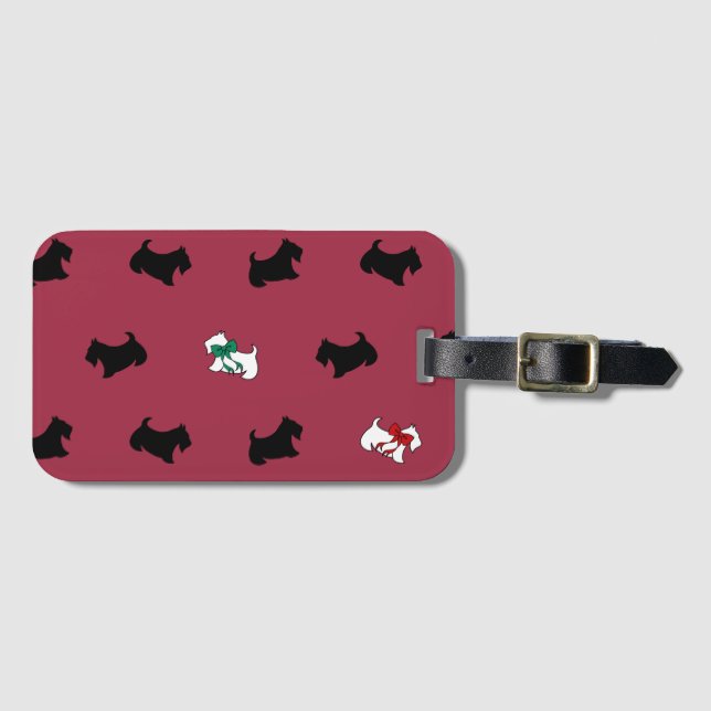Scottish Terrier Luggage Tag Gepäckanhänger (Vorderseite (Horizontal))
