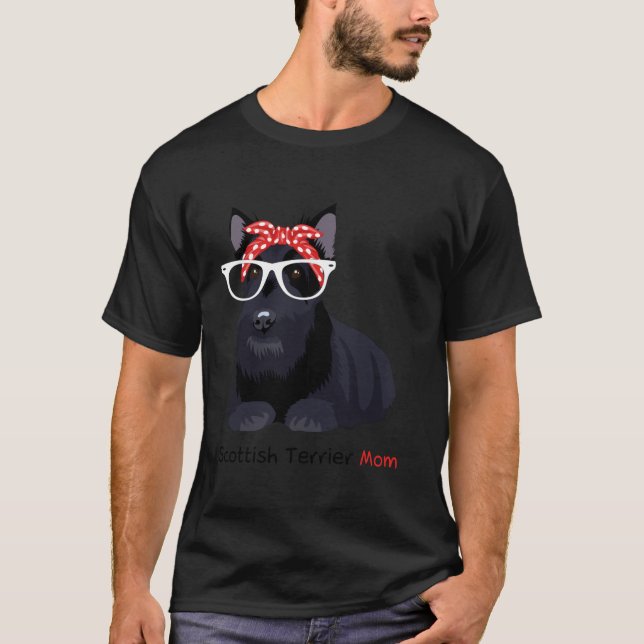 Scottish Terrier Mama Bandana Womens Scottie Dog T-Shirt (Vorderseite)