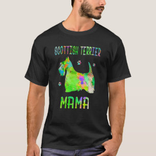 Scottish Terrier Mama Colorful Dog Mama T-Shirt