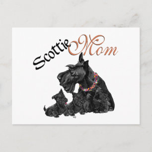 Scottish Terrier Mama und Welpen zum Muttertag Postkarte