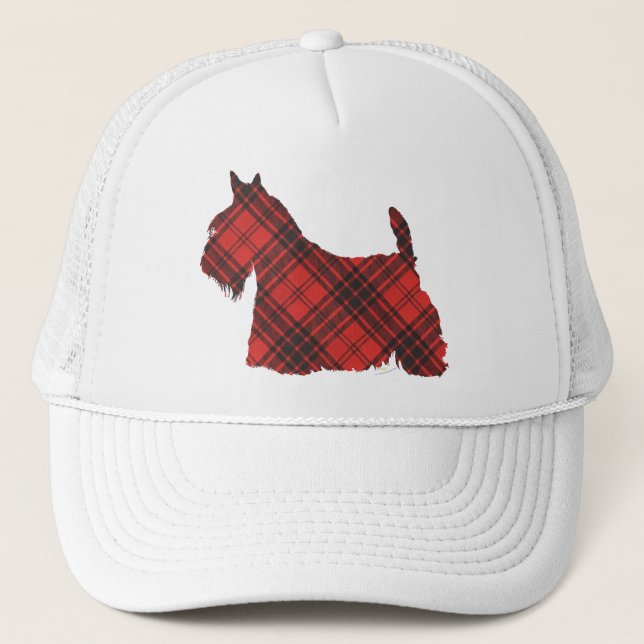 Scottish Terrier Maxwell Tartan Truckerkappe (Vorderseite)