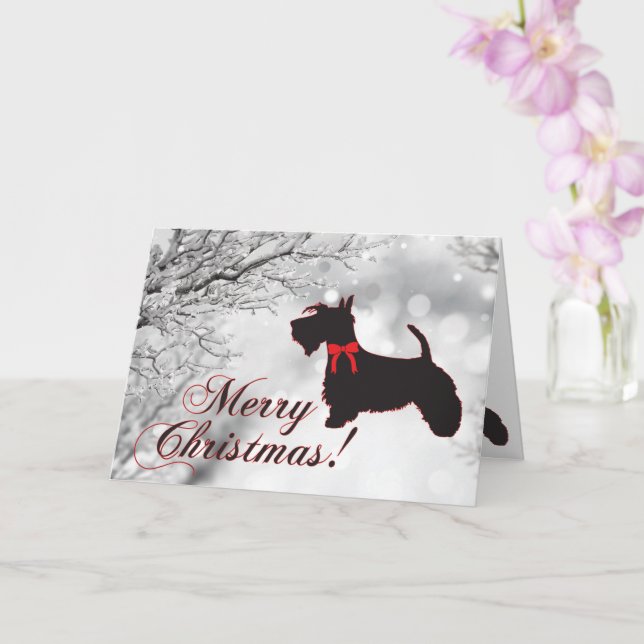 Scottish Terrier Merry Christmas Karte (Orchidee)