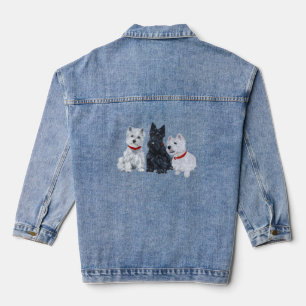 Scottish Terrier mit Two Westies Jeansjacke