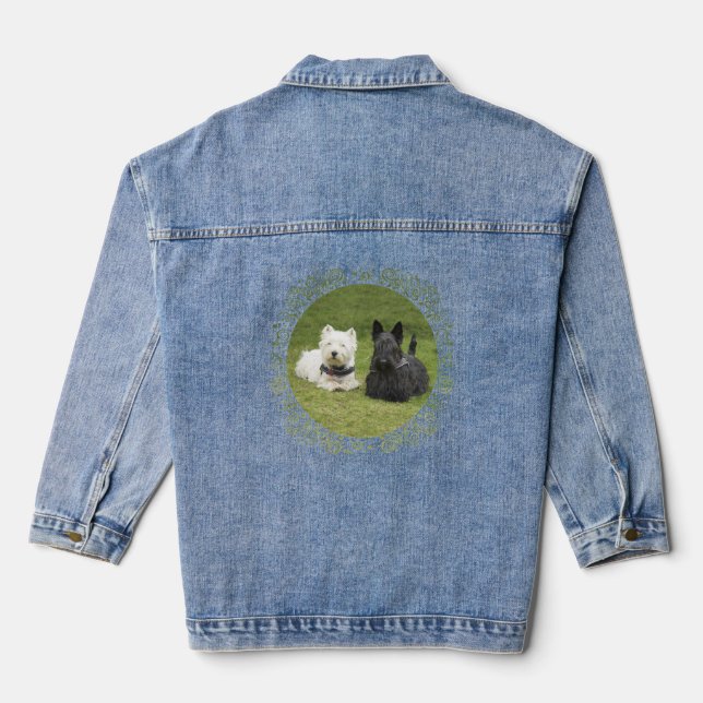 Scottish Terrier mit Westie Jeansjacke (Rückseite)