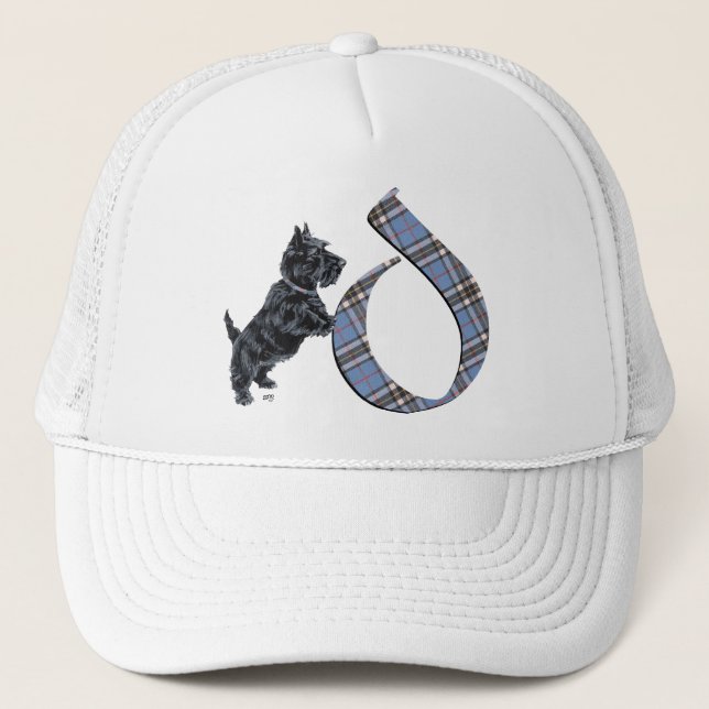 Scottish Terrier Monogram D Truckerkappe (Vorderseite)