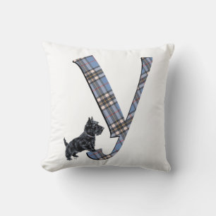 Scottish Terrier Monogram Y Pillow Kissen