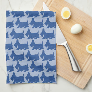 Scottish Terrier Niedlich Blue Kitchen Handtücher