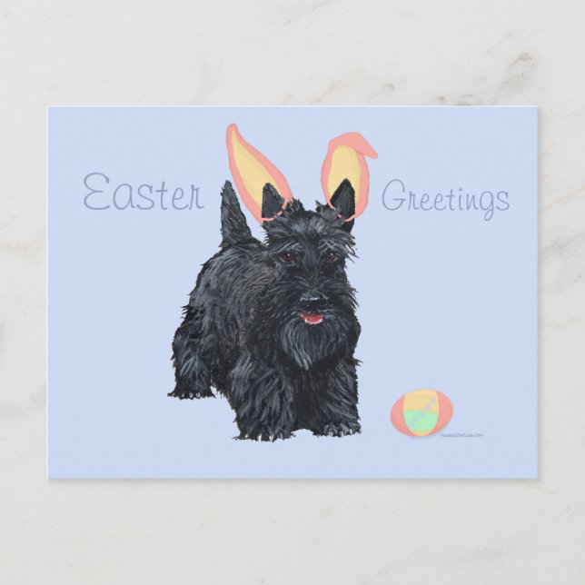 Scottish Terrier Oaster Feiertagspostkarte (Vorderseite)