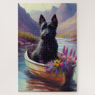 Scottish Terrier on a Paddle: Ein Landschaftliches