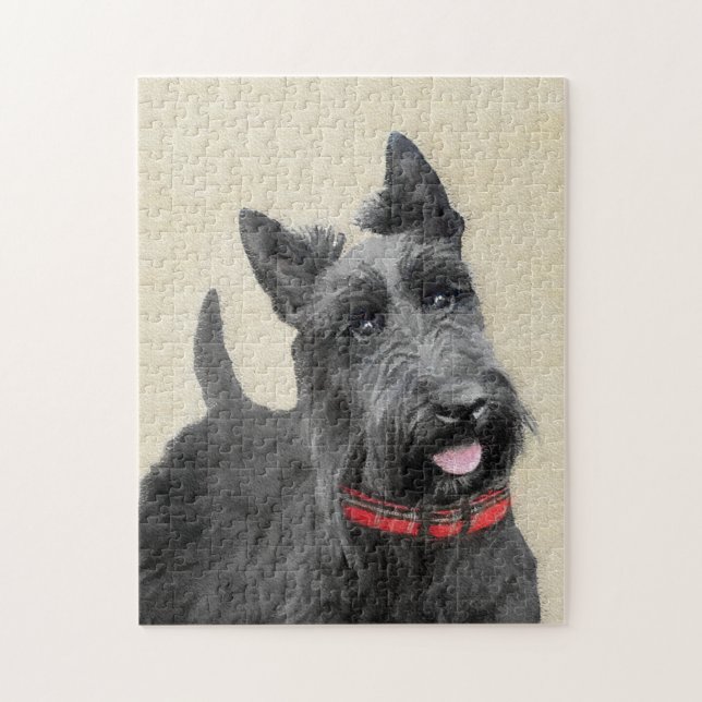 Scottish Terrier Painting - Niedliche Original Dog (Vertikal)