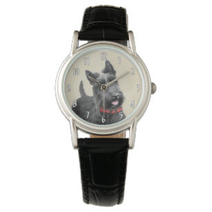 Scottish Terrier Painting - Niedliche Original Dog Armbanduhr