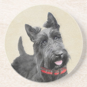 Scottish Terrier Painting - Niedliche Original Dog Getränkeuntersetzer