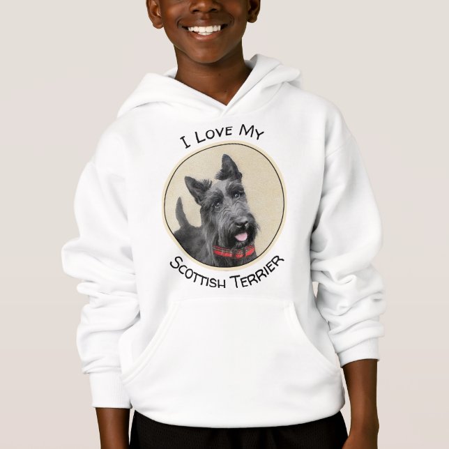 Scottish Terrier Painting - Niedliche Original Dog Hoodie (Vorderseite)