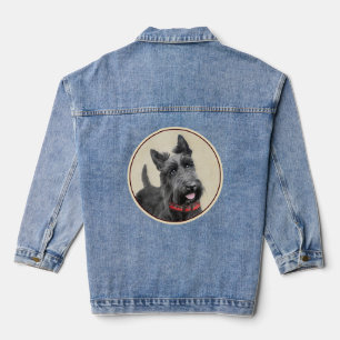 Scottish Terrier Painting - Niedliche Original Dog Jeansjacke