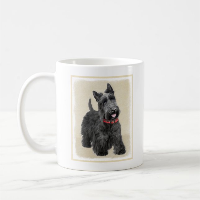 Scottish Terrier Painting - Niedliche Original Dog Kaffeetasse (Links)