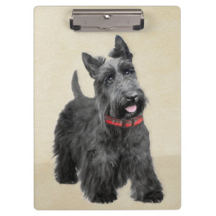Scottish Terrier Painting - Niedliche Original Dog Klemmbrett