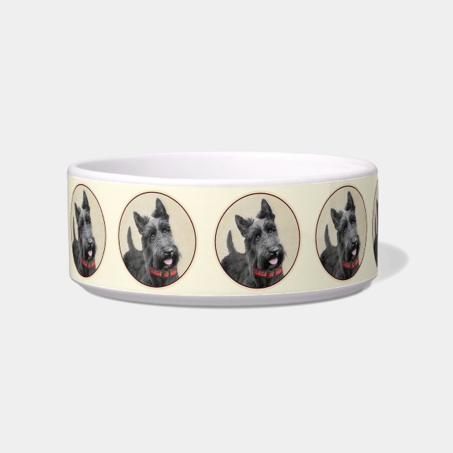 Scottish Terrier Painting - Niedliche Original Dog Napf (Links)