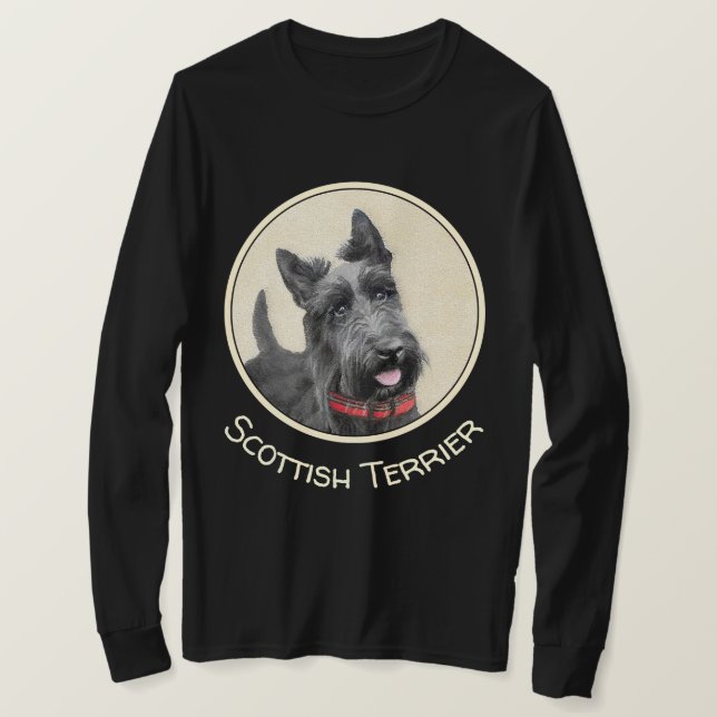 Scottish Terrier Painting - Niedliche Original Dog T-Shirt (Design vorne)
