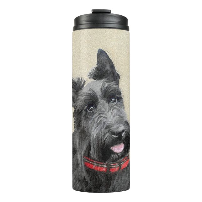 Scottish Terrier Painting - Niedliche Original Dog Thermosbecher (Vorderseite)