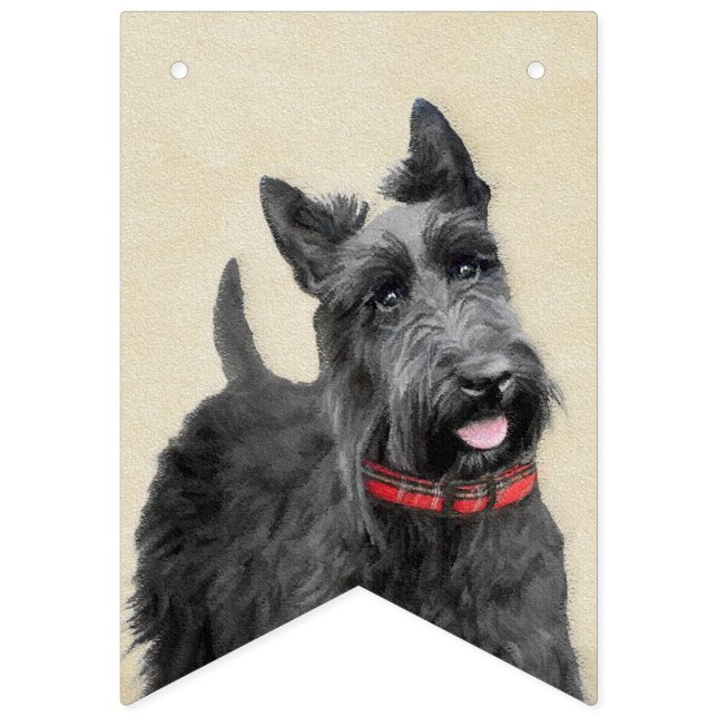 Scottish Terrier Painting - Niedliche Original Dog Wimpelkette (Erste Fahne)