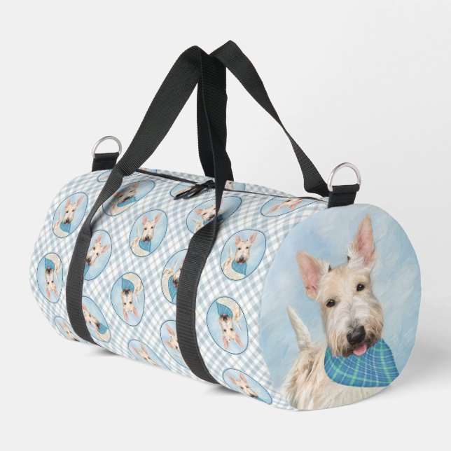 Scottish Terrier Painting Wheaten Original Dog Art Duffle Bag (Linke Seite)