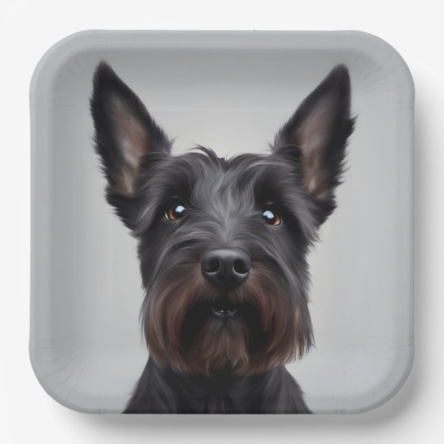 Scottish Terrier Pappteller (Vorderseite)