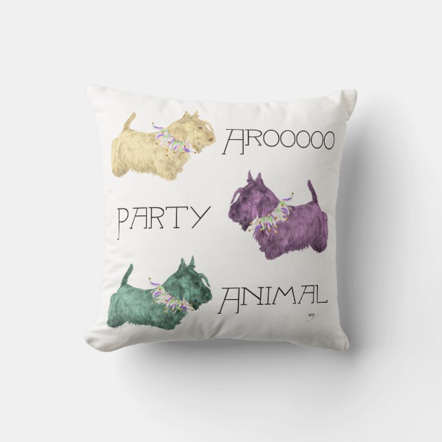 Scottish Terrier Party Animals Kissen (Vorderseite)