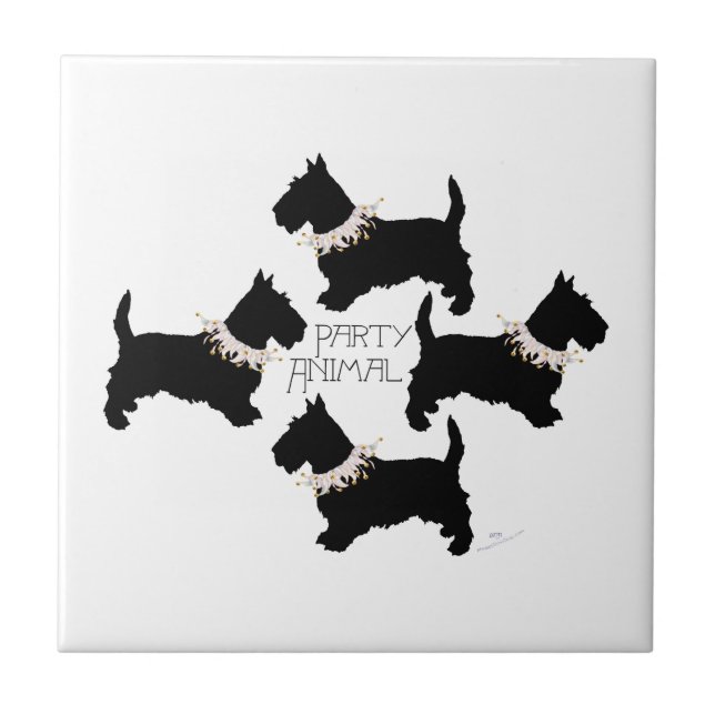Scottish Terrier Party Fliese (Vorderseite)