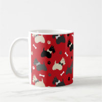 Scottish Terrier Paws and Bones Red