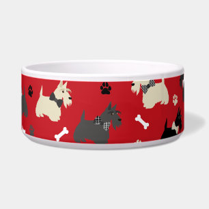 Scottish Terrier Paws and Bones Red Napf