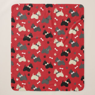 Scottish Terrier Paws and Bones Red Sherpadecke