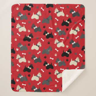 Scottish Terrier Paws and Bones Red Sherpadecke