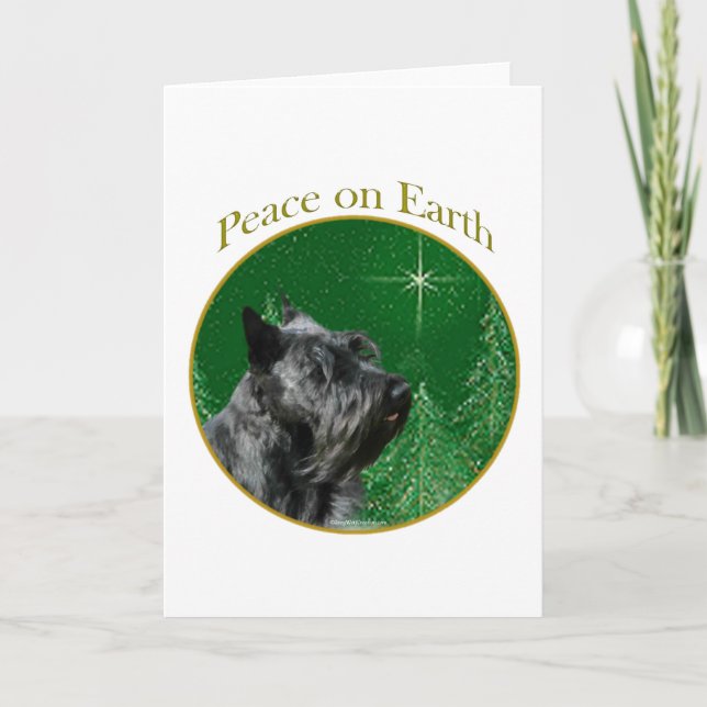 Scottish Terrier Peace Feiertagskarte (Vorderseite)