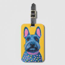 Scottish Terrier Polka Dot Pop Art Gepäckstück Tag