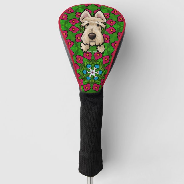 Scottish Terrier Poppies Golf Headcover (Vorderseite)