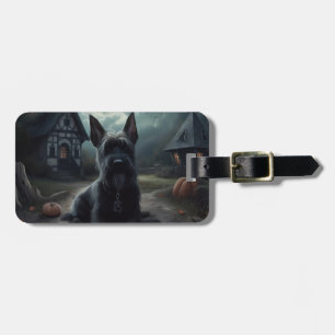 Scottish Terrier Pumpkins Halloween Beängstigend Gepäckanhänger