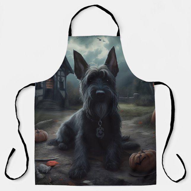 Scottish Terrier Pumpkins Halloween Beängstigend Schürze (Vorderseite)
