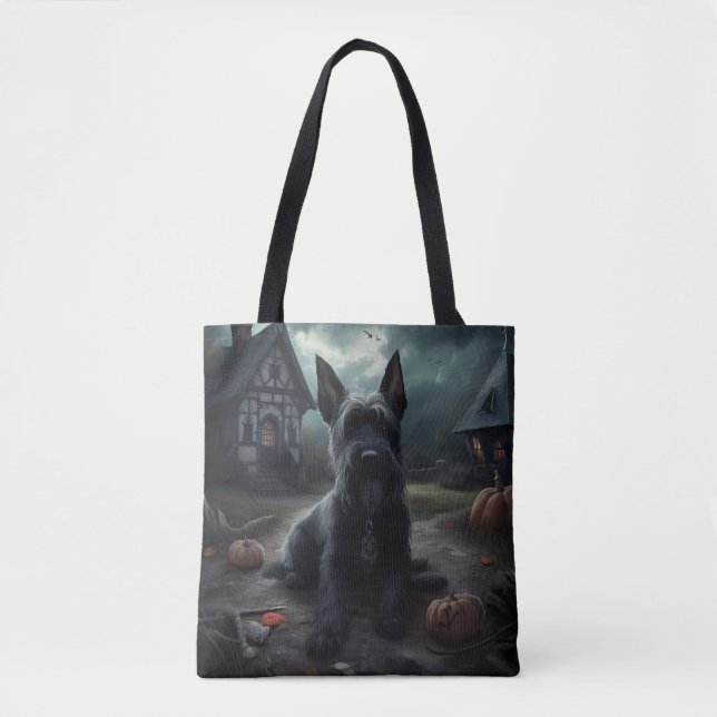 Scottish Terrier Pumpkins Halloween Beängstigend Tasche (Vorderseite)
