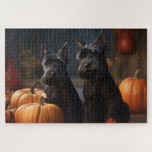 Scottish Terrier Puppy Autumn Delight Pumpkin