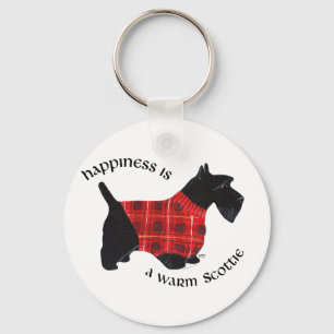 Scottish Terrier Red & Black Kariert Sweater Schlüsselanhänger