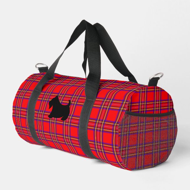 Scottish Terrier Red Plaid Duffel sac cadeau (Coin droit)