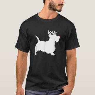 Scottish Terrier Reindeer Christmas Dog Scottie  T-Shirt