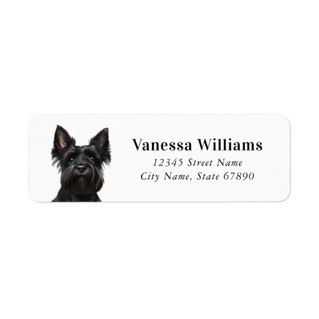 Scottish Terrier Rücksendeadressen-Aufklebers (Vorne)