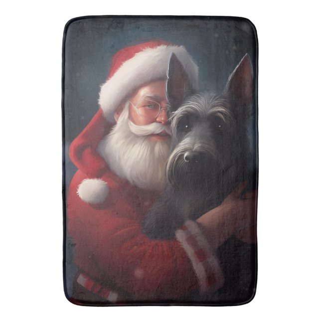 Scottish Terrier Santa Claus Weihnachten Badematte (Vorderseite Vertikal)