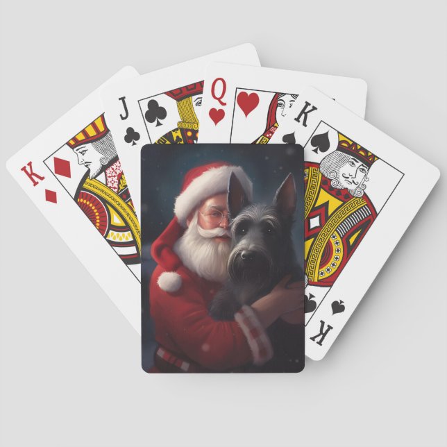Scottish Terrier Santa Claus Weihnachten Spielkarten (Rückseite)