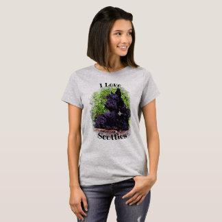 Scottish Terrier Schwarz/Weiß, sitzend/stehend T-Shirt